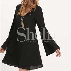 Long Sleeve V Neck Dress